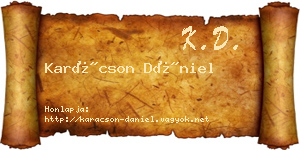 Karácson Dániel névjegykártya